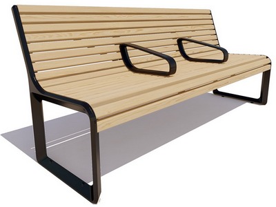 Парковая скамейка чугунная Милан с разделителями, Сосна