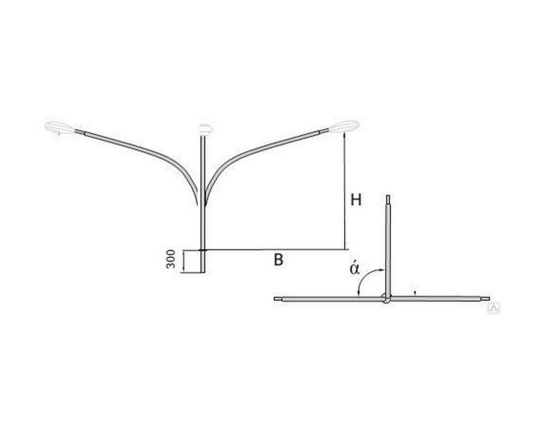 Кронштейн консольный трехрожковый К3К 1-1 горячий цинк - вид 2
